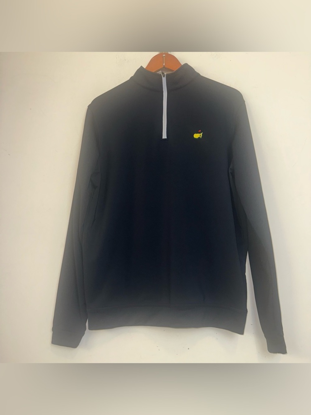 Masters Peter Millar Crown Sport Mens M 1/4 Zip Black Performance Tech Pullover